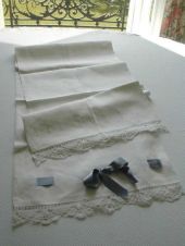 French antique bolster pillow, Material:  silk and linen
