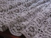 Vintage lacy crocheted bed cover, origin:French