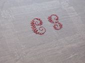 French linen damask tablecloth, monogram: CS