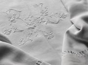 finest French bedding antique sheet monogram RL