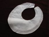  pale blue cotton hand stitched infant bib