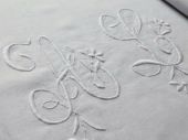 white linen bedding