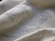 embroidered linens monogram AG