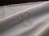 Infant crib duvet cover, monogram: B