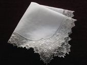 finest lace and embroidery bridal handkerchief