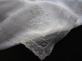 18th c. whitework embroidered handkerchief