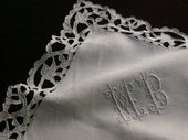 Pair of antique pillow shams, monogram: mb