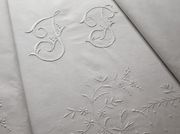 finest embroidered linen sheet