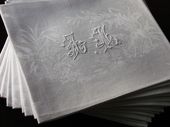 Rare antique banquet size damask tablecloth