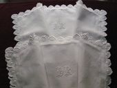 French embroidred pillow shams, monogrammed: DR