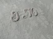 11 antique damask napkins, monogrammed: JM