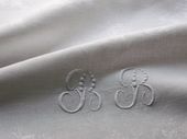 Antique tea tablecloth, monogram: bb