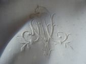 luxury art deco table linens monogram MV