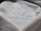 luxury linen bed set monogram JL