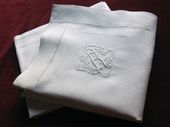Pair antique pillow shams, Monogram: CR