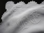 Pair of luxurious pillow shams, Monogram: LF