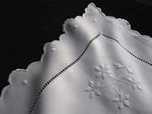 French linen pillow sham, monogram MV