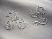 pair of linen pillow shams, monogram AL