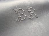 12 very large damask napkins, monogram br