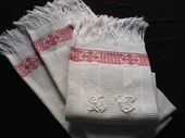 3 guest hand towels, monogram LC