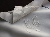Luxurious pair of French pillow shams, monogram: EG
