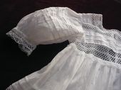 White linen child dress with lace