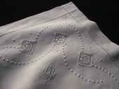 Linen embroidered pillow sham, monogram:cd