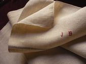 Antiquelinen and nettle rustic kitchen towels, monogram: jb