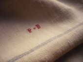 3antique large kitchen towels from France, monogram: PB