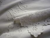 Romantic pair of pillow shams, monogram: RG