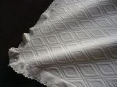 cotton piqué pillow sham with geometric motif