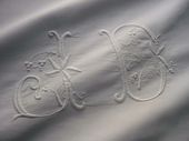 Vintage pillow sham, monogram: JD