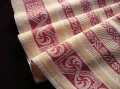 3 gust hand towels, white red and yellow