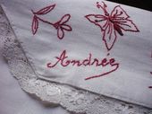 Alsatian hand embroidered pyjama pouch