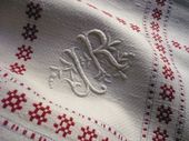 Vintage guest towels, Monogram: JR