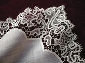 19th c. mixed lace wedding handkerchief