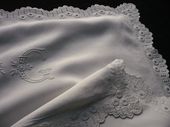 Antique French pillow sham, monogram FG