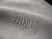 antique linen damask napkins monogrammed MM