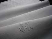 vintage linen guest hand towels monogram RM