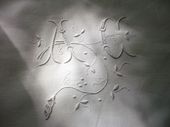 antique embroidered pillow shams monogram AC