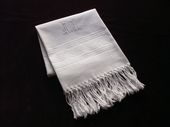 vintage cotton fringed and monogrammed guest hand towels