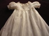 antique silk embroidered Christening gown with matching bonnet