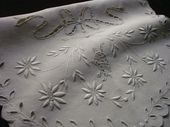 antique embroidered linen nightgown case
