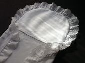 vintage cotton pique ruffled baby bunting 