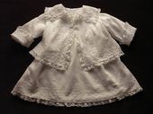 antique newborn embroidered dress and jacket