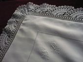 antique lace and embroidered pillow shams