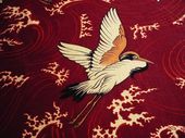 art deco Japanese fabric with birds