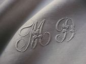 antique linen damask napkins monogram MD