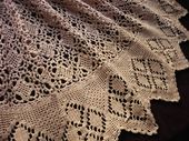 vintage hand crocheted linen bedcover