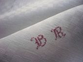 Four vintage  damask kitchen towels
